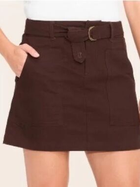 Woolrich Brown Belted Mini Skirt Size XS NWT!